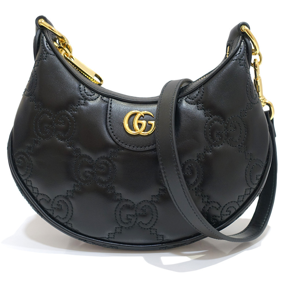 Gucci GG Matelasse Shoulder Bag Leather Black